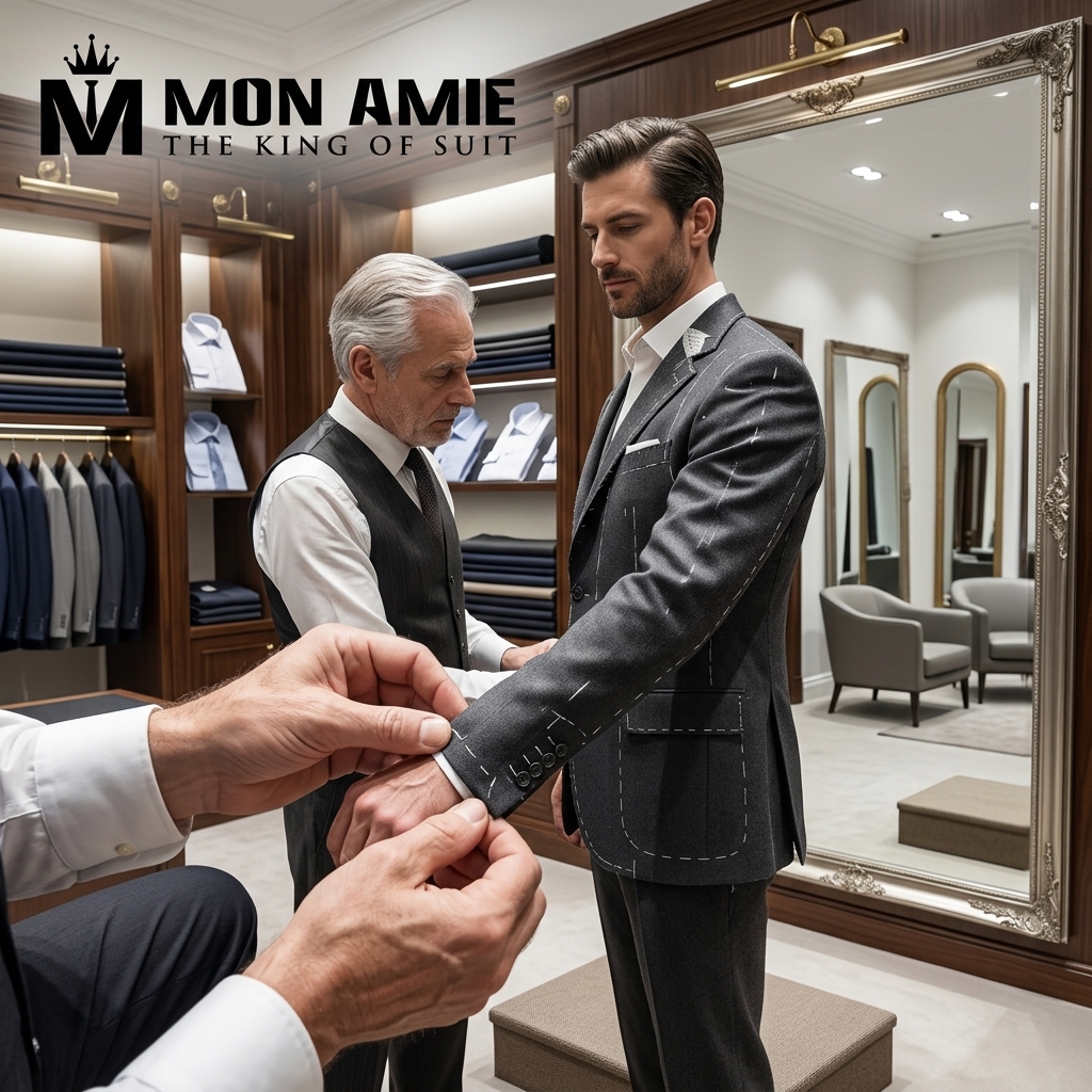 bespoke suit và trải nghiệm thử đồ basted fitting